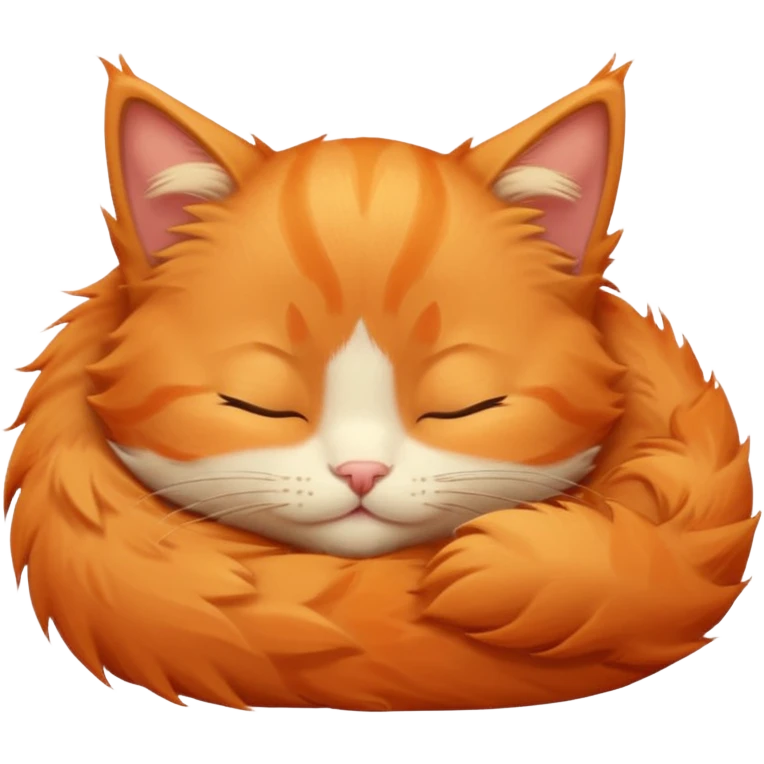 cute orange kitten sleeping emoji