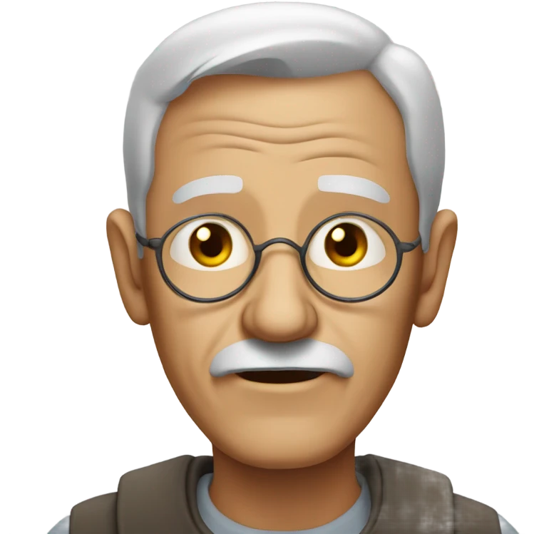 Old man with saggy face emoji