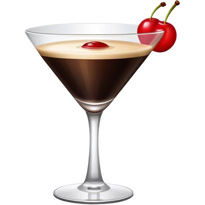  espresso martini with on red cherry on glass emoji