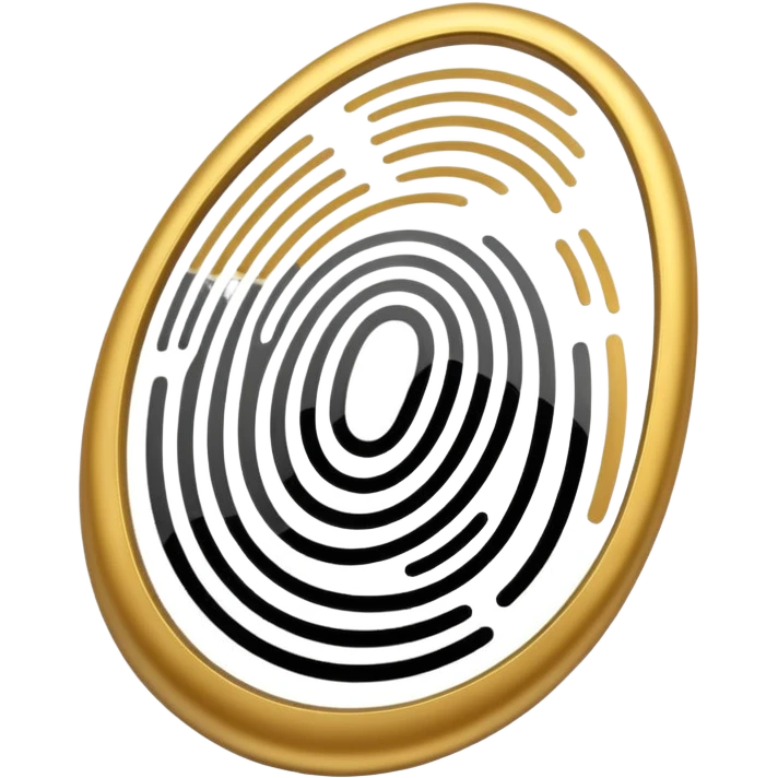 I want a logo that shows that you can create your own digital fingerprint, so that the logo is a fingerprint, but in a futuristic and professional way, and it looks very elegant, using colors that make it look like it belongs to the wealthy. emoji