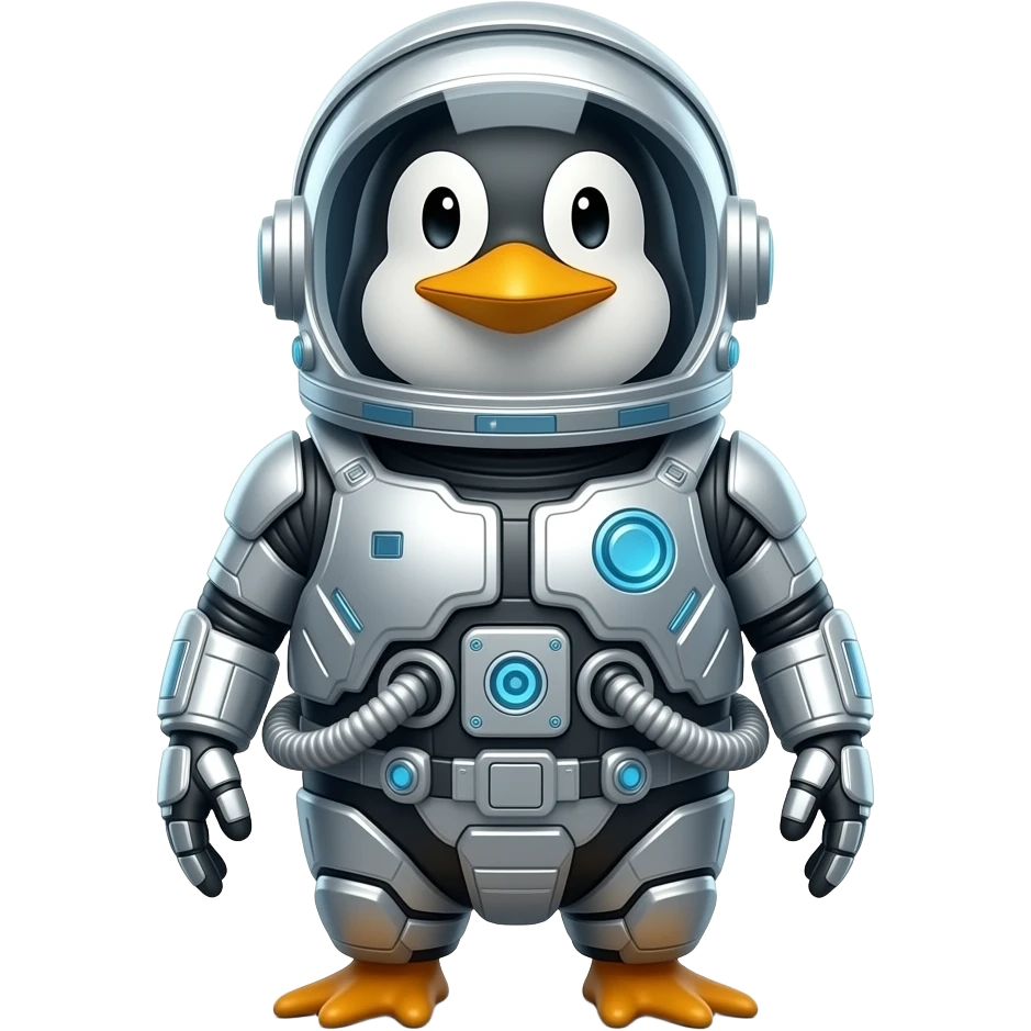 cyborg astronaut penguin emoji