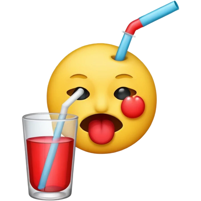 Emoji qui snif de la drogue avec une paille emoji