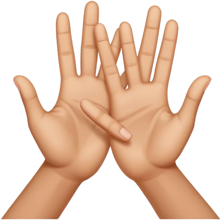 W V as hand signs emoji