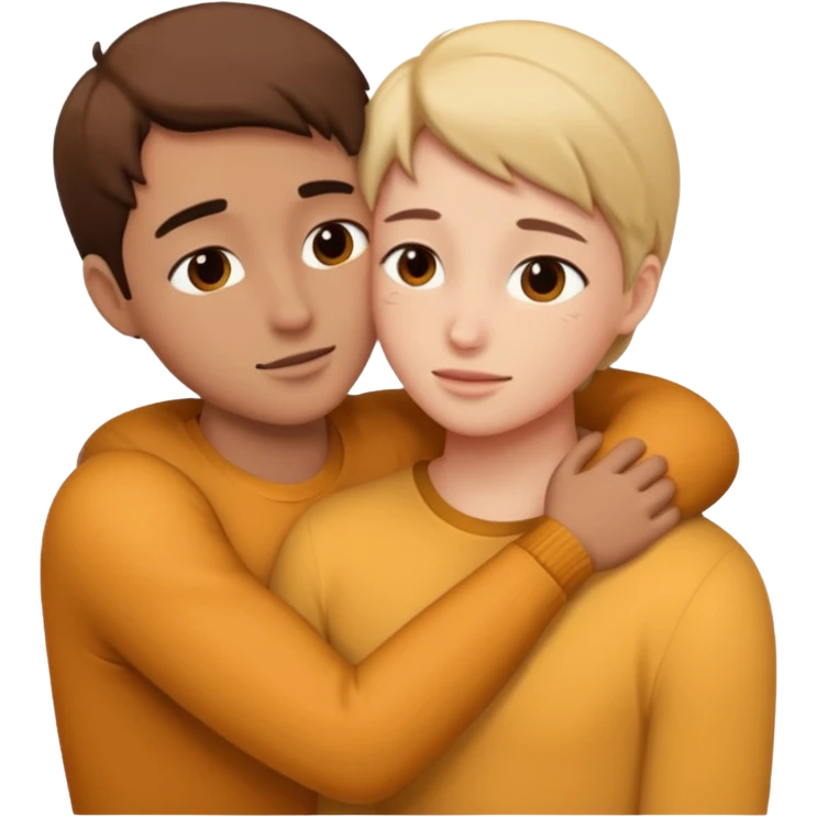 intimate moment between two emoji
