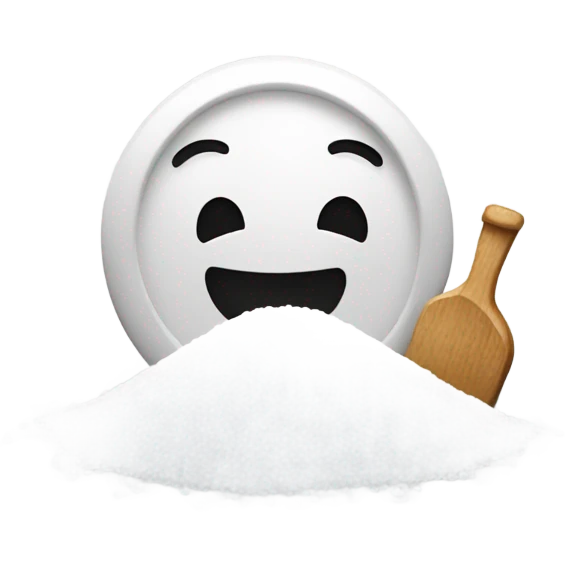 A happy face with a pile of salt  emoji