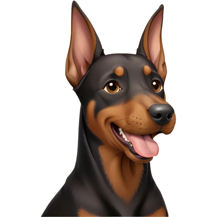 cinematic-cute-yawning-doberman-portrait-emoji,-head-tilted-slightly-with-a-dramatic,-wide-open-yawn,-revealing-a-sleek black and brown fur-with-a-subtle-shimmer,-floppy-ears-slightly-drooping,-round-brown-eyes-barely-open-in-drowsy emoji