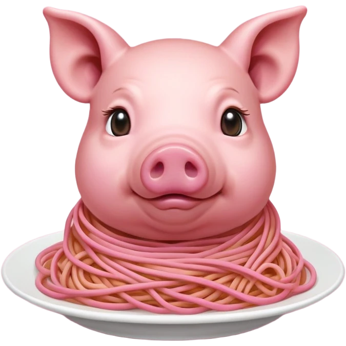   renaissance monalisa pig with pink spaghetti background  emoji