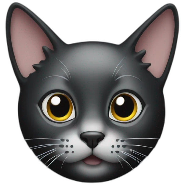 Black cat with white spot emoji