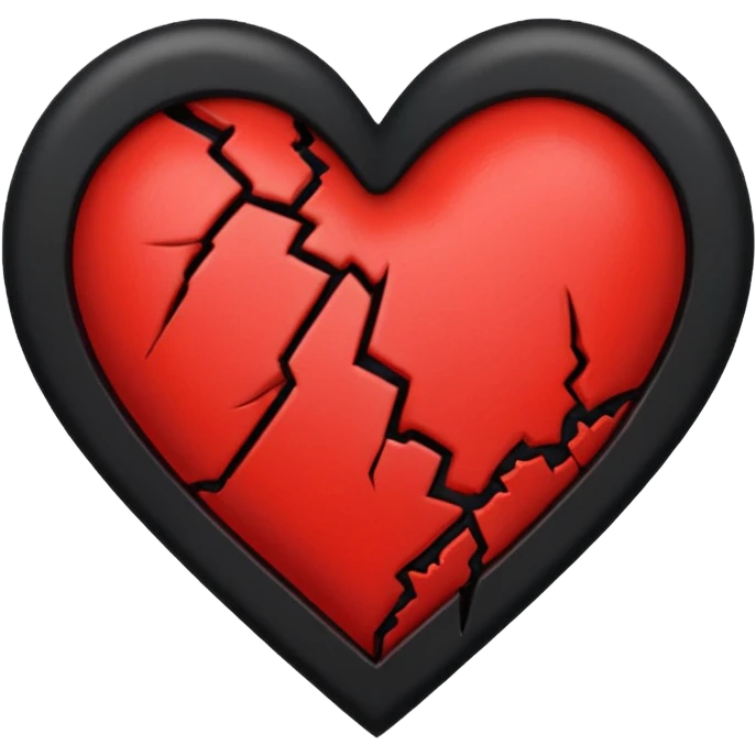 emo heart with broken effect and stitches emoji