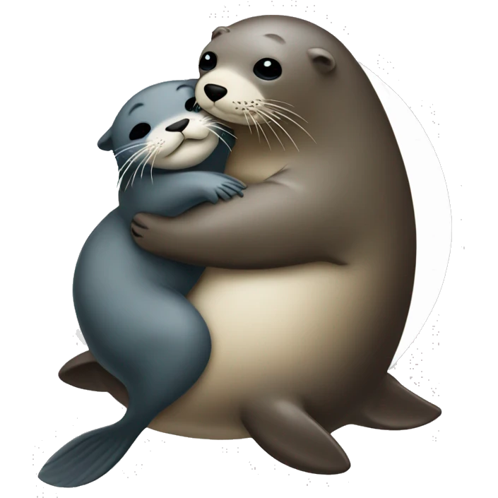 seal hugging otter  emoji