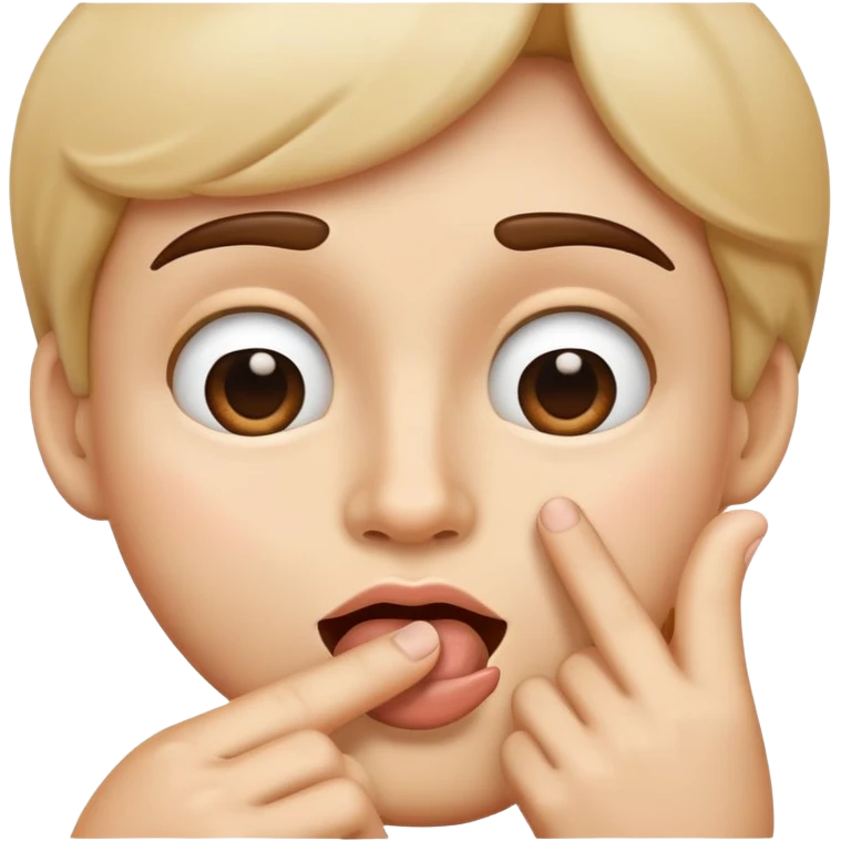 Quiero un 😦 sea una cara con un dedito en la boca y y que o sea tipo sexy y la carita enamorada o sea como se usa ahora y así emoji