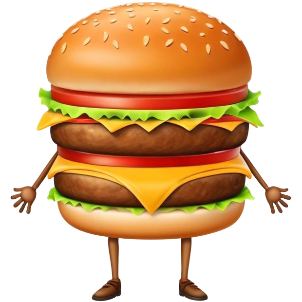 Burger with legs emoji