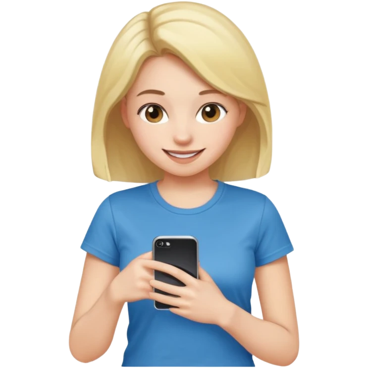 girl holding a phone posing bent over  emoji