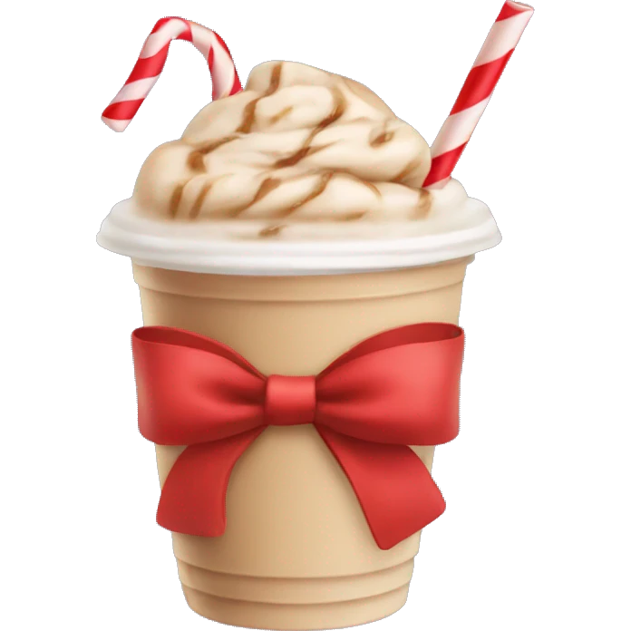 Iced Latte with a Red Bow on the Straw emoji