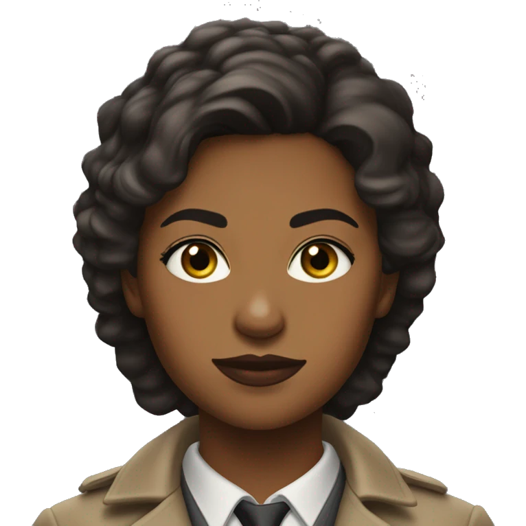 Detective Elena Hartfield, with her imposing 5'9" athletic build and striking hazel eyes that shift from green to brown, commands attention  emoji