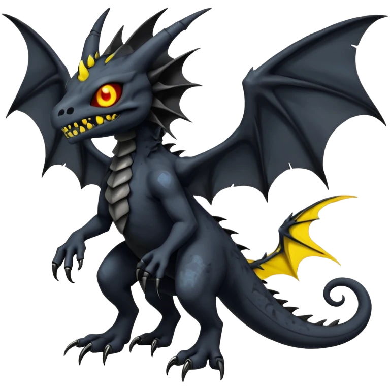 Nebulae Evil Gothic Spooky Salandit-Duskull-Noibat-Fakémon-hybrid-creature (full body)  emoji