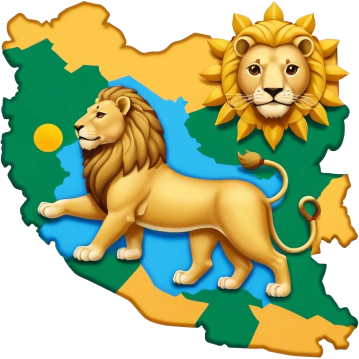  نقشه ایران شیروخورشید محمد رضاشاه پهلوی emoji