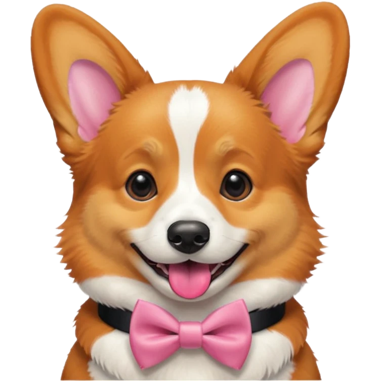 Corgi with black bow tie, half body emoji