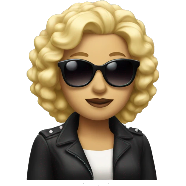 A queen with blonde hair and sunglasses emoji
