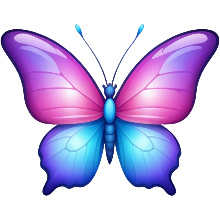 Gradient iridescent Pink violet blue star butterfly emoji