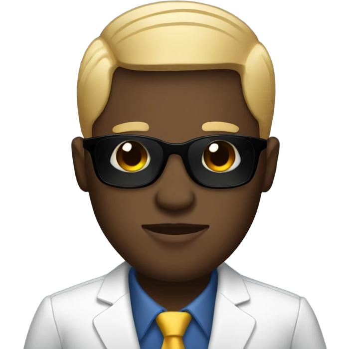 a black man with a bowlcut with sunglasses and wearing a blazer emoji