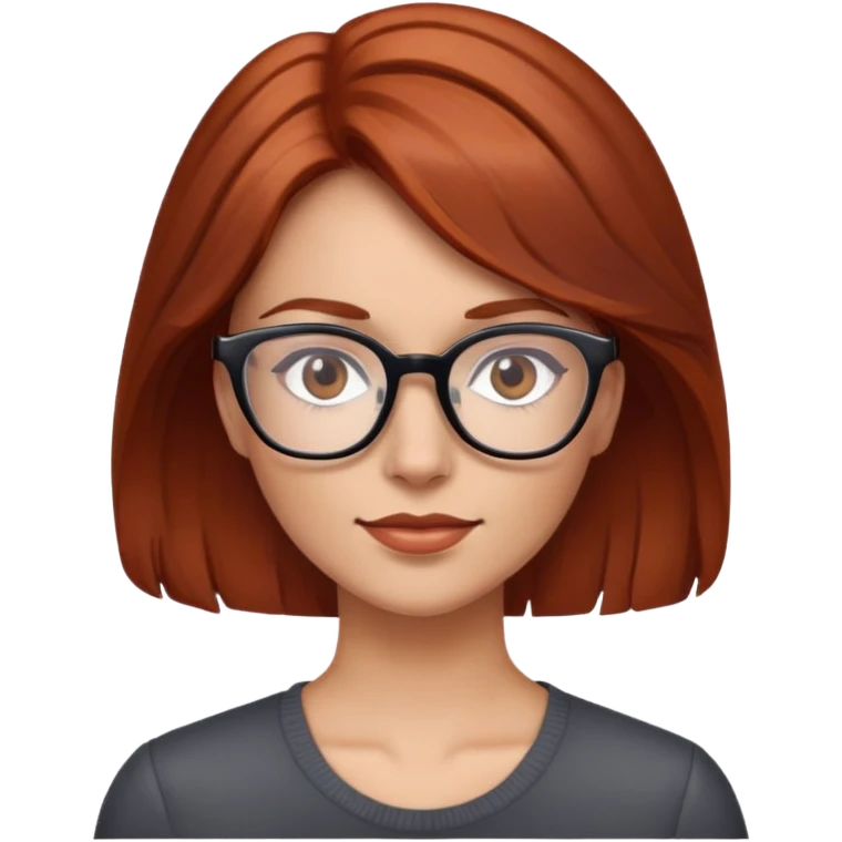 woman glasses reddish brown hair emoji