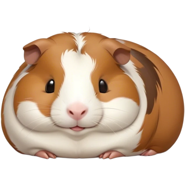 Meme-Worthy Cute Sleeping Brown and White Banded Guinea Pig Portrait Emoji, Head resting peacefully with a contented smile, showcasing a delightfully chubby build and a luxuriously soft banded coat of brown and white, eyes shut in a serene, cozy nap, Simplified yet hilariously adorable features, highly detailed, glowing with a soft, drowsy light, high shine, relaxed and utterly lovable, stylized with an air of playful laziness, bright and heartwarming, soft glowing outline, capturing the essence of a comically sleepy guinea pig, so meme-worthy it feels like it could instantly become the next viral sensation of adorable slumber! emoji