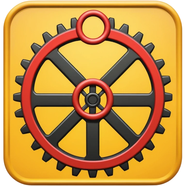 warning sign with gear emoji