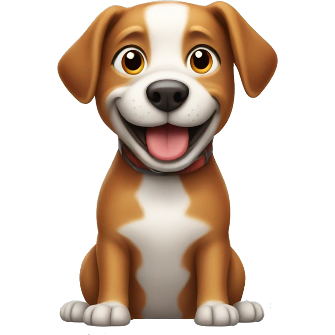 Happy dog with red tail emoji