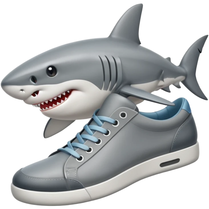 Shark with shoes emoji