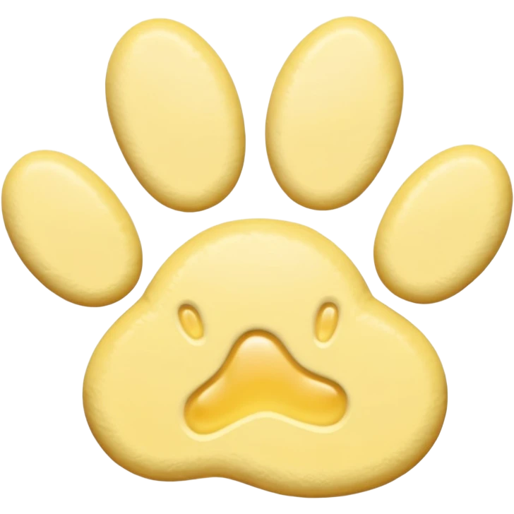 a pastel yellow pawprint emoji
