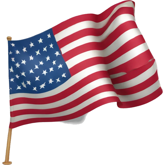 a 3d american flag, flying in the wind, clearly full of details emoji