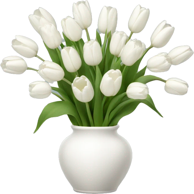 White tulips vase emoji
