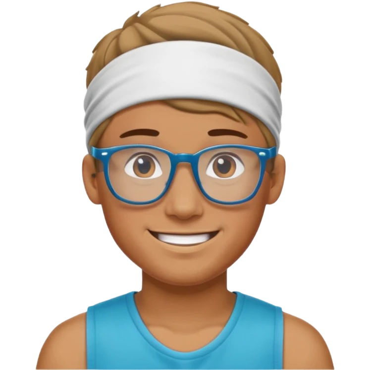 guy with headband and glassess athlete emoji