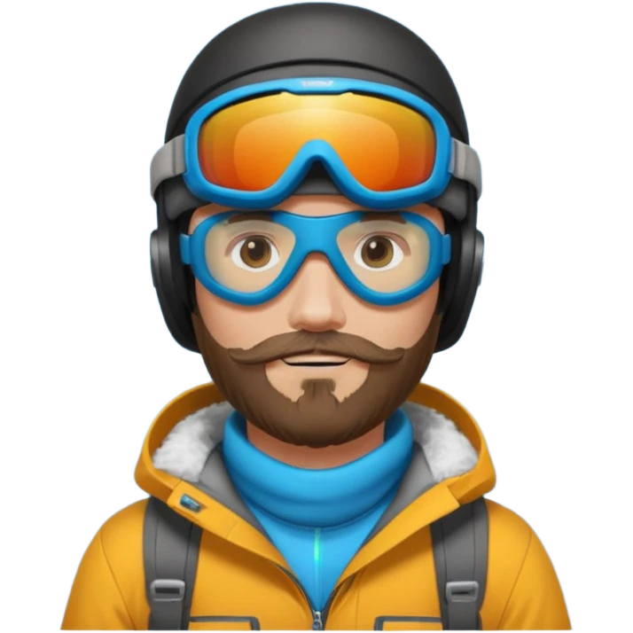 Snowboarder with goggles and beard























 emoji