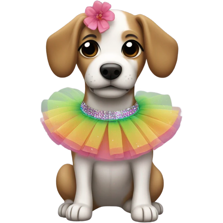 Dog with a tutu emoji
