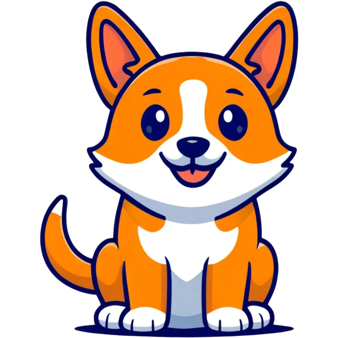Bluey character, blue cartoon dog with rounded ears and happy expression emoji