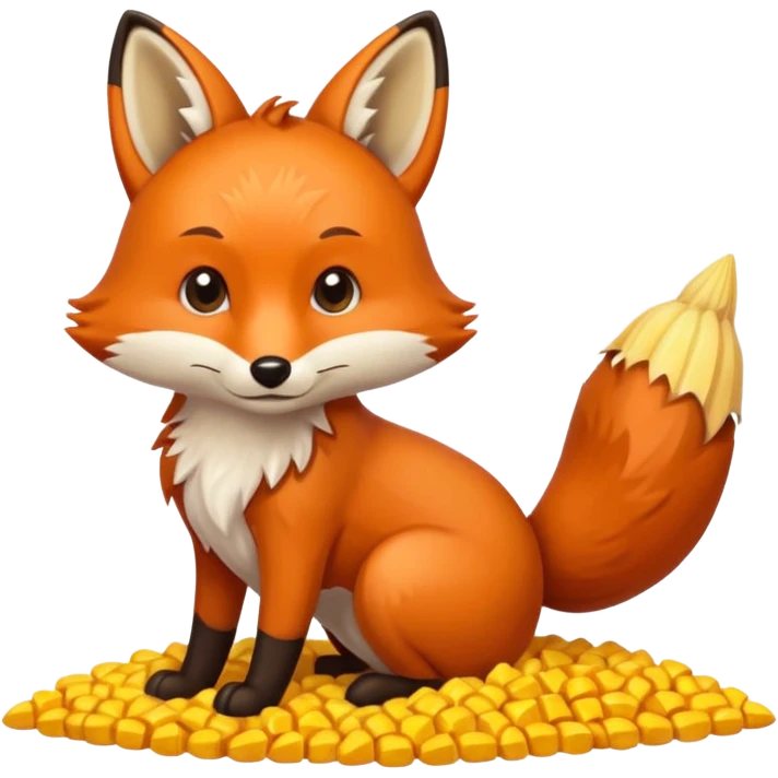 fox pooping corn emoji