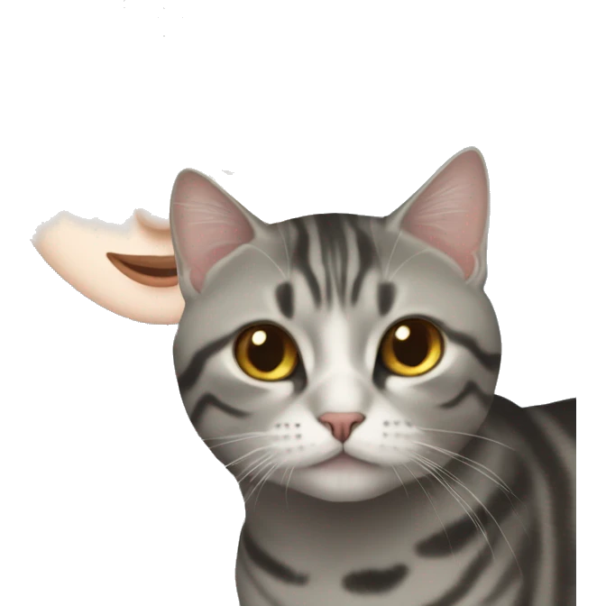 American shorthair cat with white hijabi girl emoji