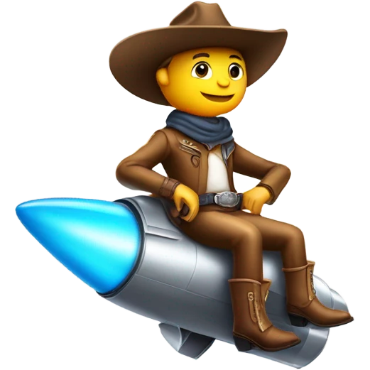 Cowboy riding a rocket  emoji