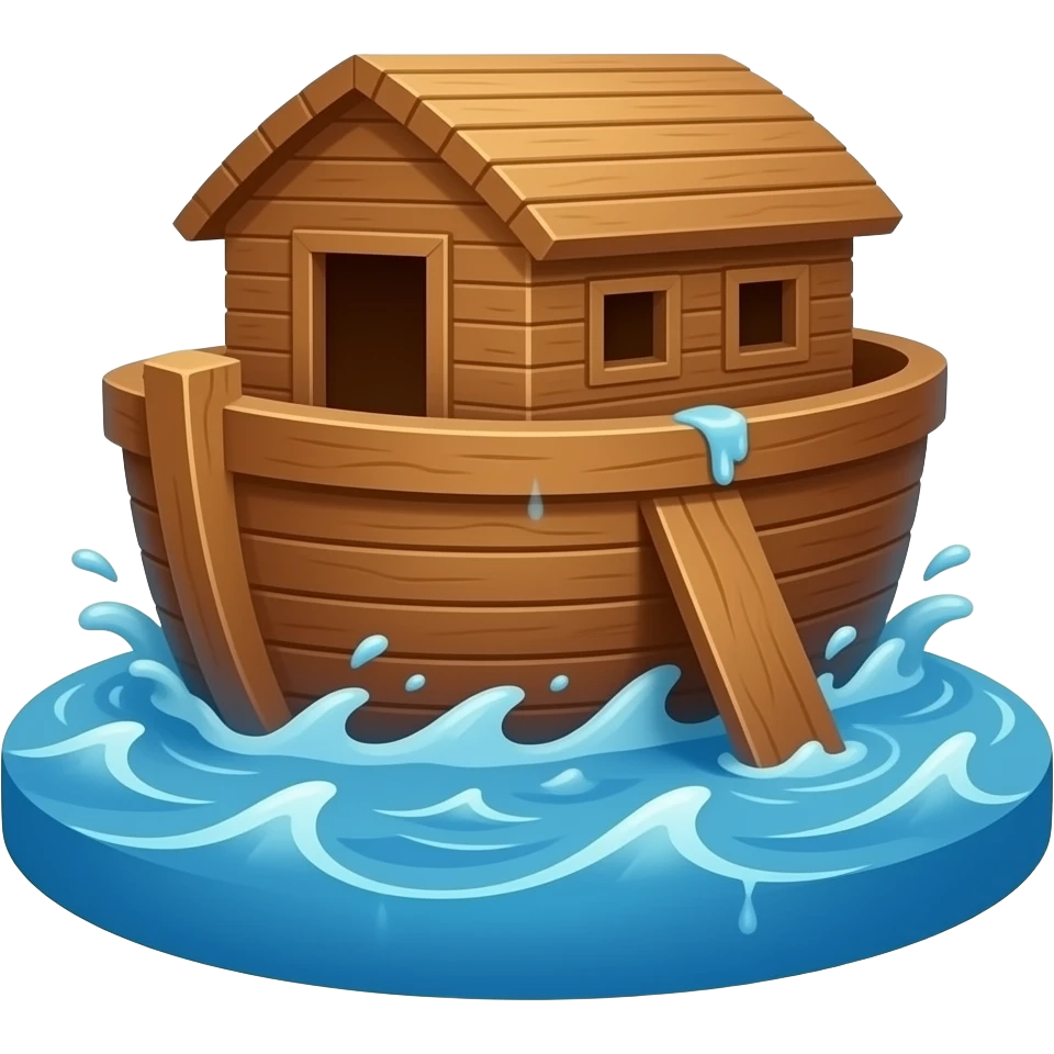 noah's save by the great flood by ark emoji