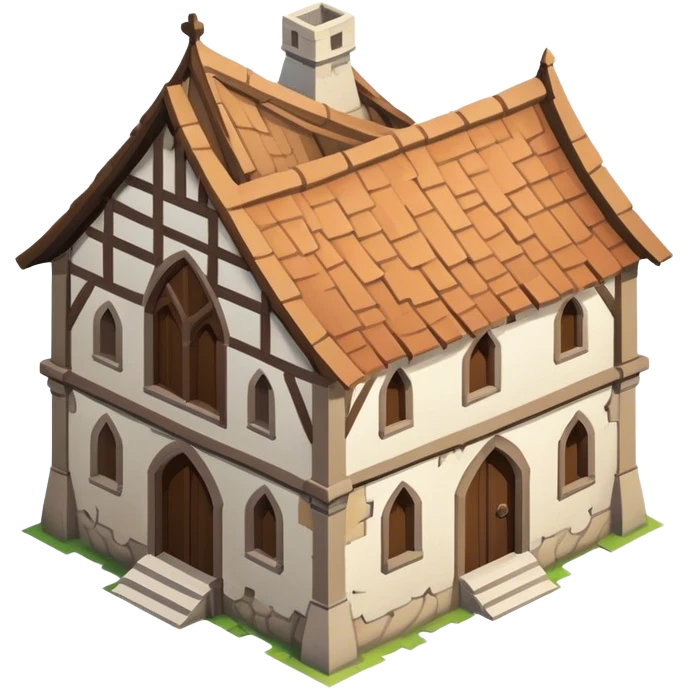 A isometric, one-story medieval building. It looks very bad. emoji
