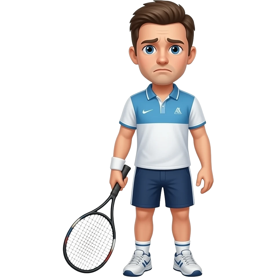 una persona triste porque a perdido un punto en el padel pero que se le vea el cuerpo emoji