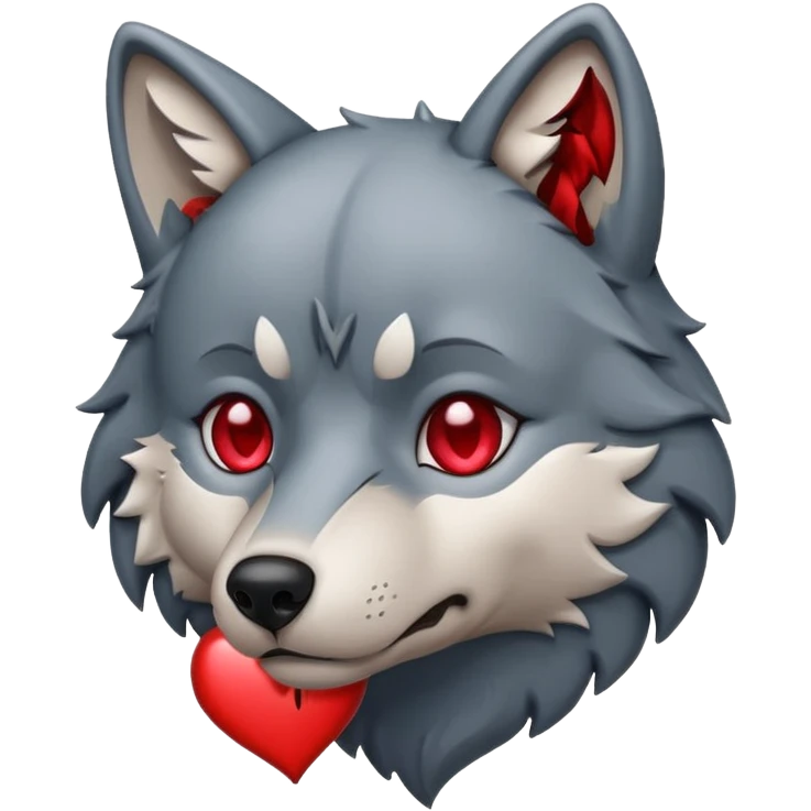 створи емодзі в стилі епл, поєднай 🐺🥀💔 emoji