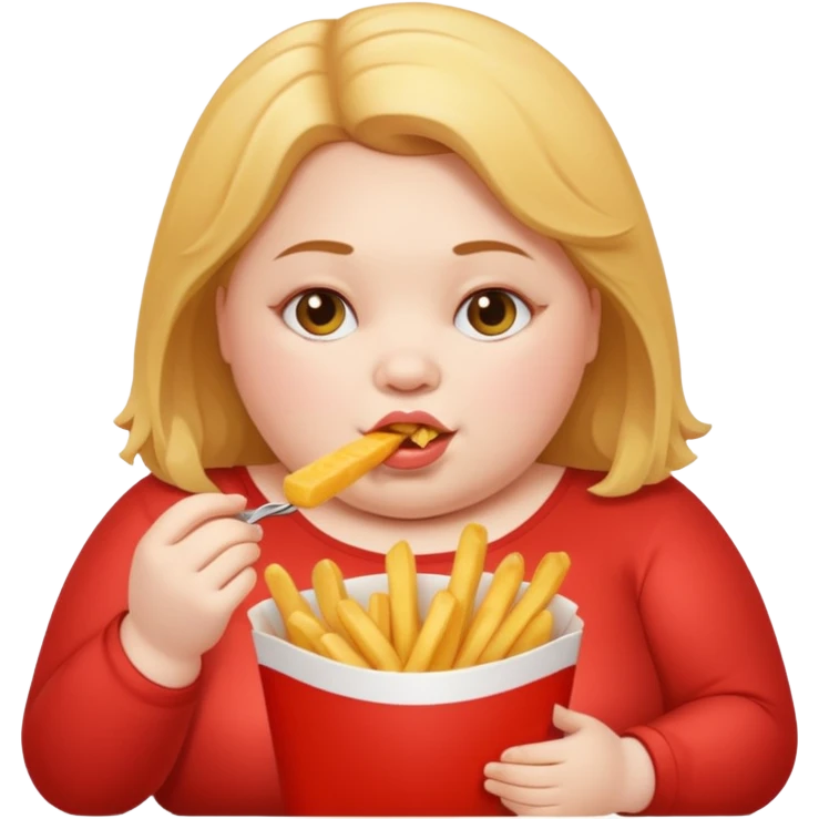 Fat Girl munching fries emoji