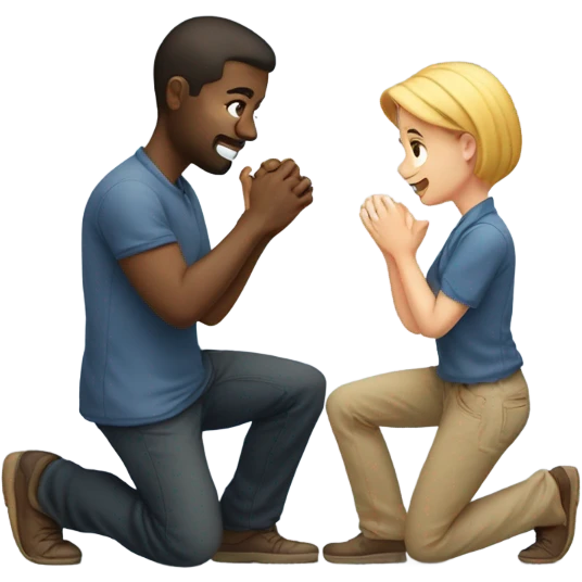 A guy purposing  emoji