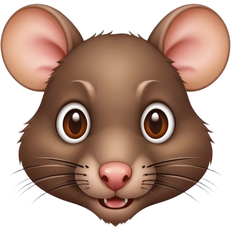 la cabeza de una rata con los dos ojos apuntando hacia la derecha, hazlo en estilo emoji de iphone emoji