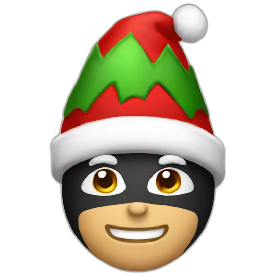 Batman in Christmas hat emoji