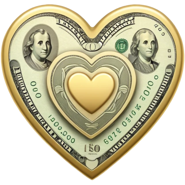 Heart made of money  emoji