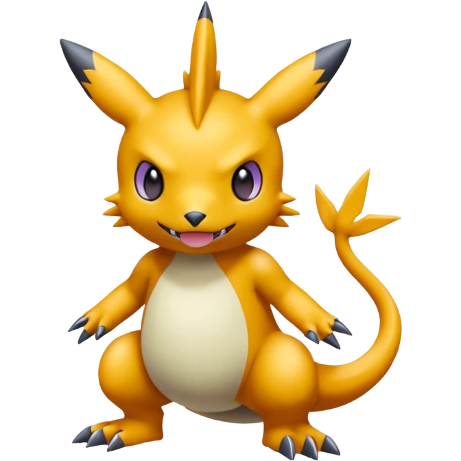 randomly-colored edgy kawaii Fakémon-Pokémon-Digimon-creature (full body) emoji